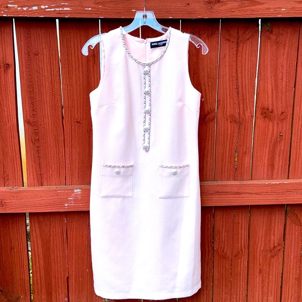 Karla  Largerfeld Paris Pink Retro Pink Sleeveless Fancy Dress size 2
